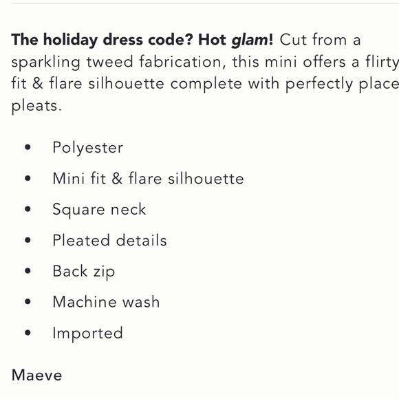 NWT Anthropologie Maeve Tweed Fit & Flare Mini Dress - Picture 9 of 16